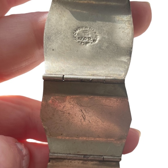 Vintage Sterling Silver Hecho En Mexico Aztec Mask Carved Onyx Panel B… - Picture 4 of 12